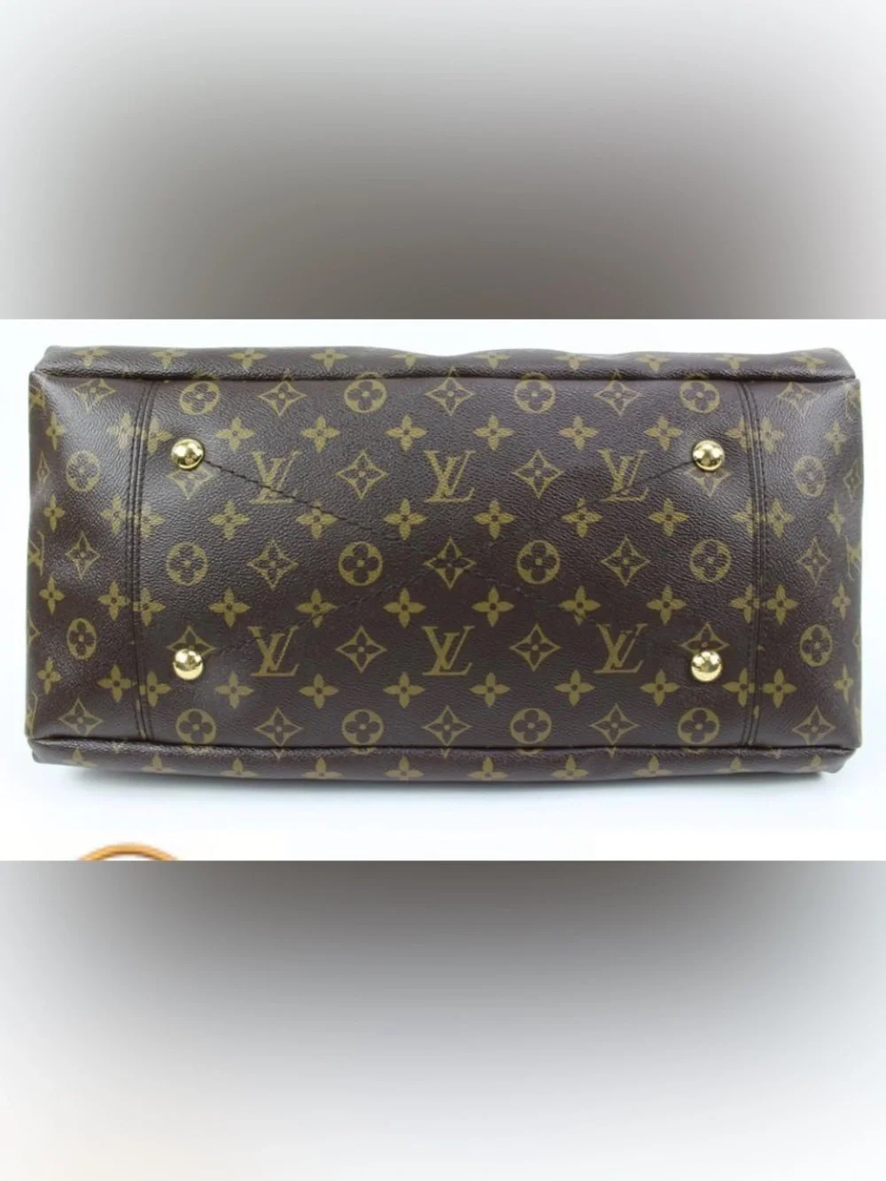 Louis Vuitton Monogram Canvas Handbag with Natural Vachetta Handle